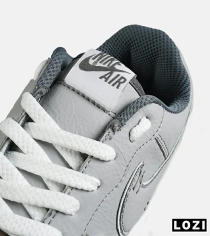 کفش کتانی بزرگ پا طوسی سفید NIKE AIR FORCE مدل 7651