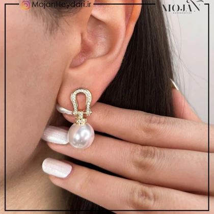 گوشواره صدفی مشابه طلا کد: sg459