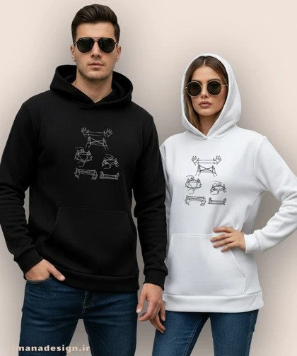 هودی مردانه و زنانه نوستالژی طرح بازی با نخ