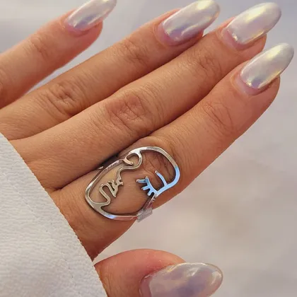 انگشتر استیل چهره مژه