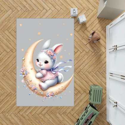 فرشینه اتاق کودک برند مینوریا طرح خرگوش کد p-573