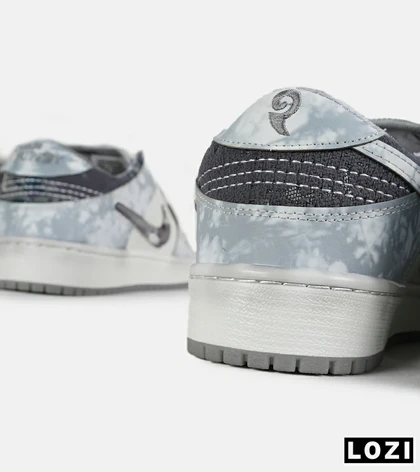 کفش کتانی مردانه و زنانه آبی سفید NIKE dunk low steam puppet