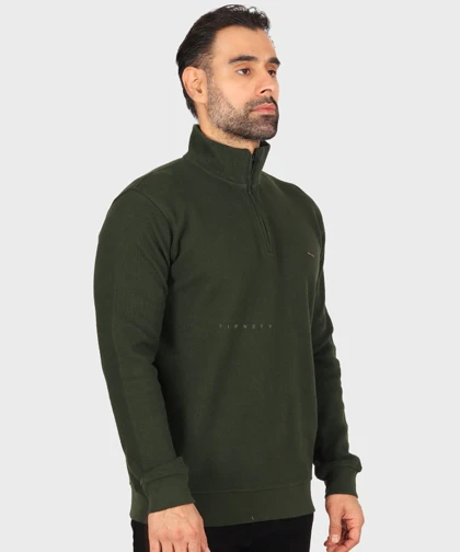 تیشرت آستین بلند یقه اسکی و نیم زیپ 0624