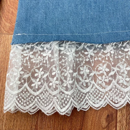 کت شلوار جین دخترانه لب تور