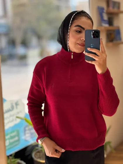 بولیز بافت نیم زیپ پولو_8141