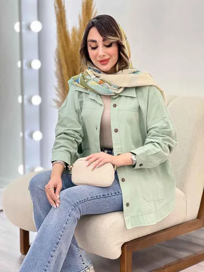مانتو دو جیب برش‌دار روژین