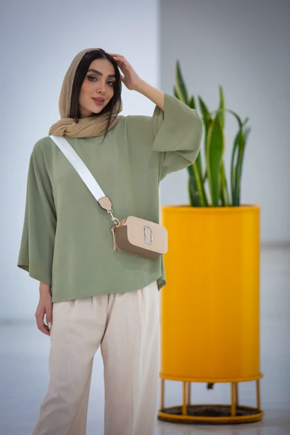 مانتو کنفی کراش یقه گرد