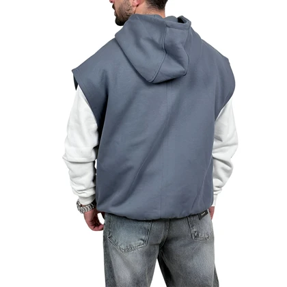 هودی وست سه نخ طوسی طرح ساده