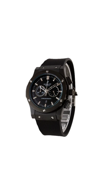 ساعت هابلوت سه موتوره مردانه تمام مشکی(کرنوگراف) Hublot Diamonds Black