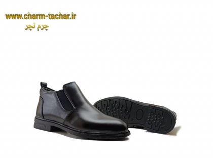 نیم بوت مردانه چلسی دو ورکش چرم طبیعی