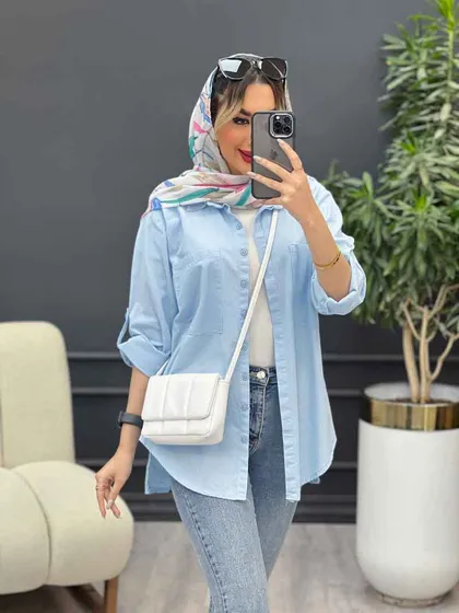 مانتو لینن رنگی بغل پنج دکمه
