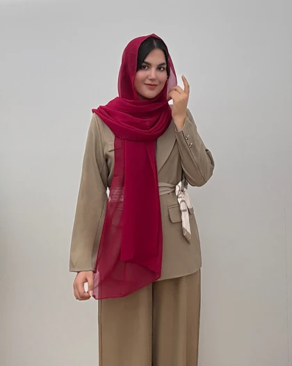 شال حریر شیشه ای طرح پفکی