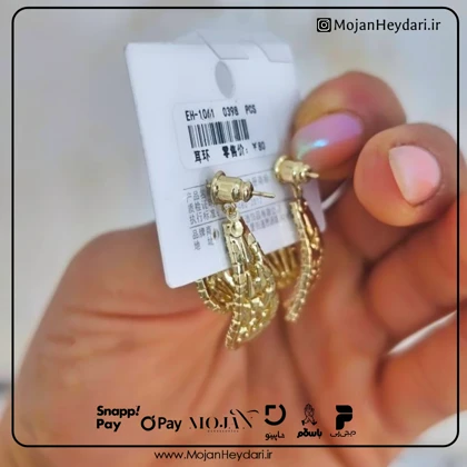 گوشواره صدفی مشابه طلا کد sg131