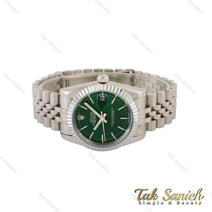 ساعت رولکس دیت جاست مردانه سیلور صفحه سبز Rolex-5237-G