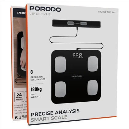 ترازوی هوشمند پرودو Porodo مدل PDLFST089BK ظرفیت 180 کیلوگرم