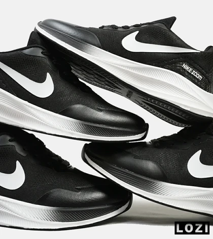 کفش کتانی مردانه و زنانه مشکی سفید Nike air zoom مدل 4546