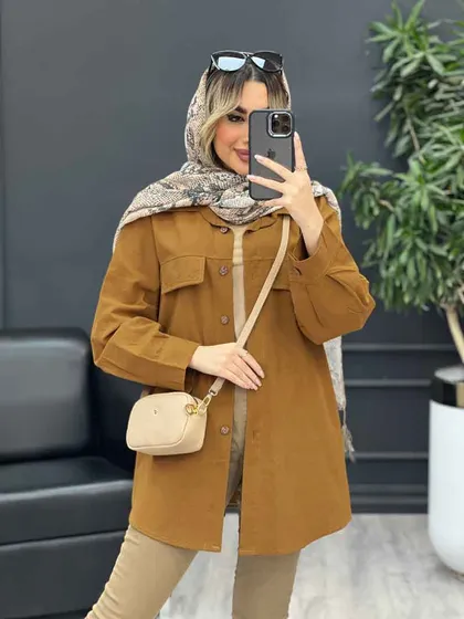 مانتو جیب نما بغل زیپ