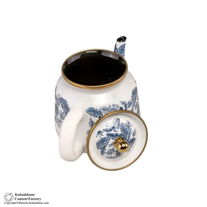 کتری قوری طرح دار ترک برگ آبی 4423