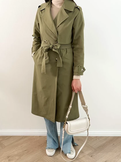 ترنچ کت بارنی رنگ سبز