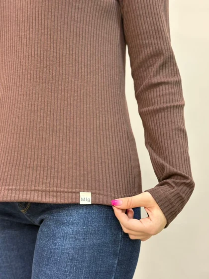 بلوز کبریتی قهوه ای 493