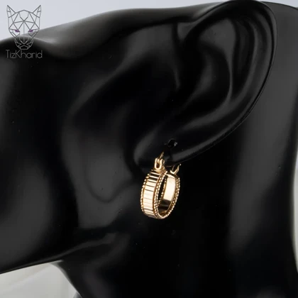 گوشواره حلقه‌ای ژوپینگ ریل طلایی