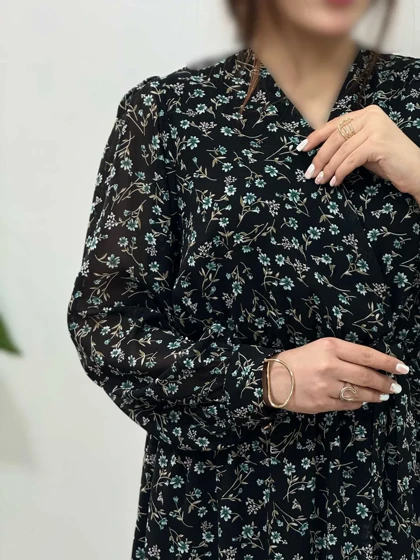 پیراهن بلند حریر آستردار آوا کد 4760