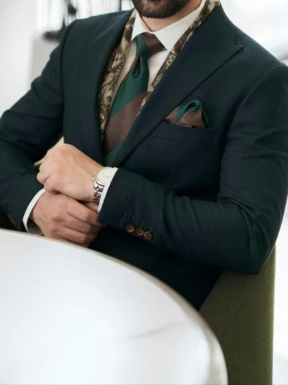 کت تک دو دکمه سبز کد c178