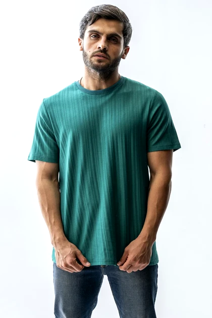 تیشرت بیسیک ژاکارد مردانه