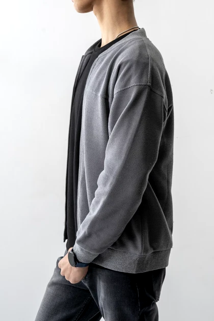 سویشرت زیپ‌دار ژاکارد مردانه