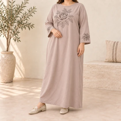 پیراهن ساحلی قواره آزاد طرح گل 5023
