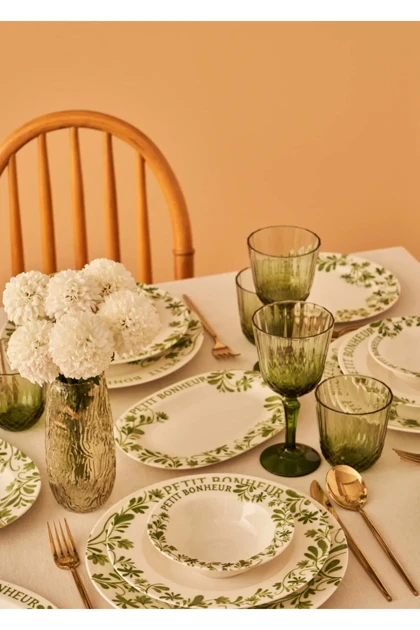 سرویس غذاخوری 6 نفره Bella Maison مدل Petit Bonheur چینی - سبز