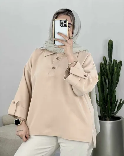 شومیز جلو بسته دو دکمه(70)کد3493