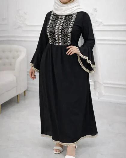 ساحلی مشکی آستین کلوش 7385