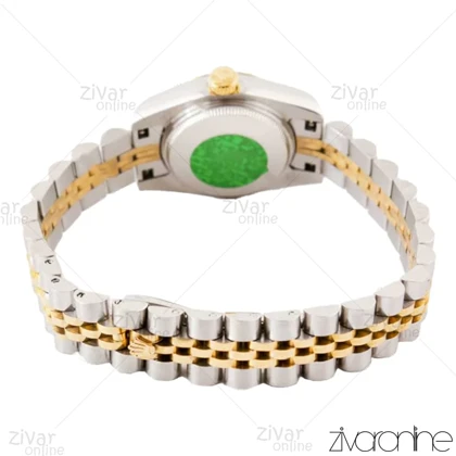 ساعت رولکس دیت جاست زنانه صفحه سبز ایندکس نگین‌دار 103430