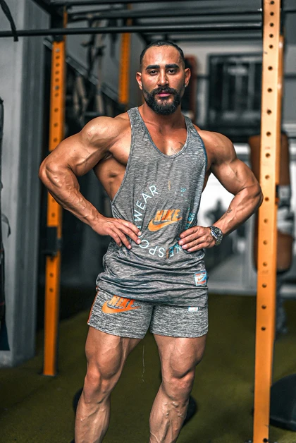 رکابی قهرمانی بدنسازی NIKE طوسی