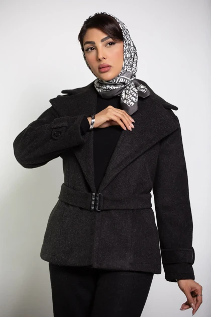 پالتو کت موهر کمربند کش