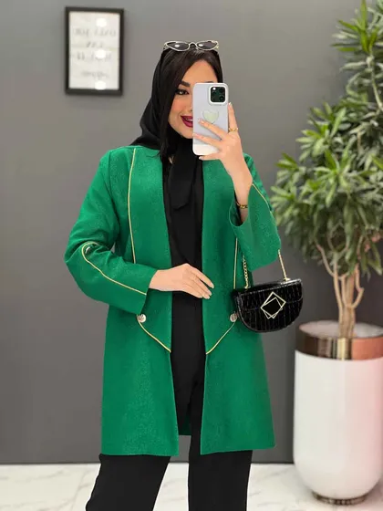 مانتو کتان لمه مغزی دوزی