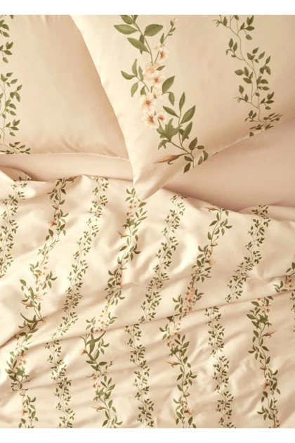 سرویس روتختی دو نفره Bella Maison مدل Flora ساتن - بژ