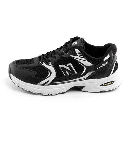 کفش اسپرت New Balance مردانه مشکی پیاده روی بندی چرم مصنوعی