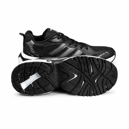 کفش کتانی مردانه مدل آدیداس مشکی خط طوسی adidas