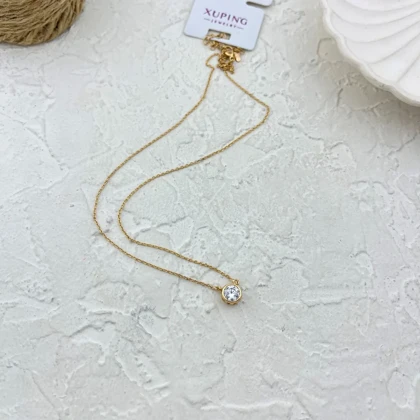 گردنبند زنانه با نگین جواهری درخشان ژوپینگ