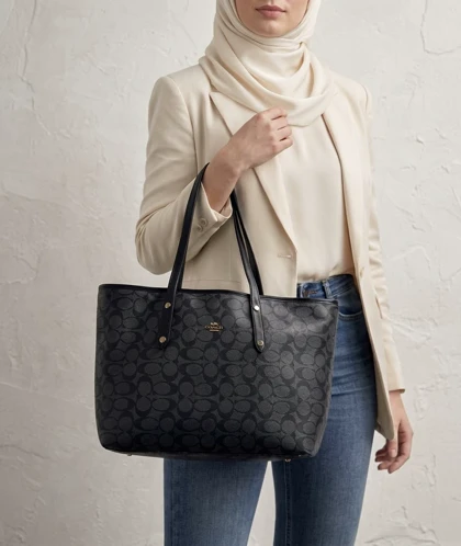 کیف زنانه توت بگ کوچ Coach Tote Bag روزمره طوسی