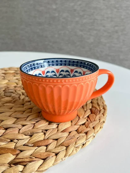 فنجان لته خوری طرح دار رنگی دنی هوم / BA54