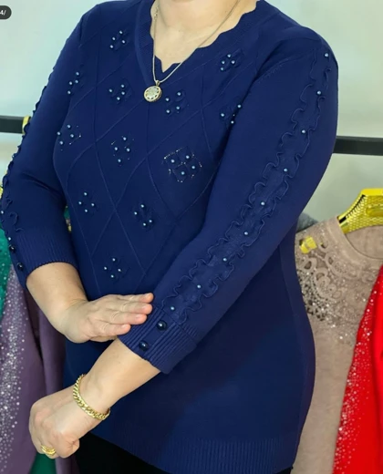 بلوز بافت گپ زنانه ترک مرواریدی