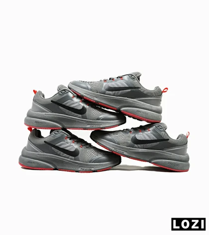 کفش کتانی بزرگ پا خاکستری قرمز NIKE zoom