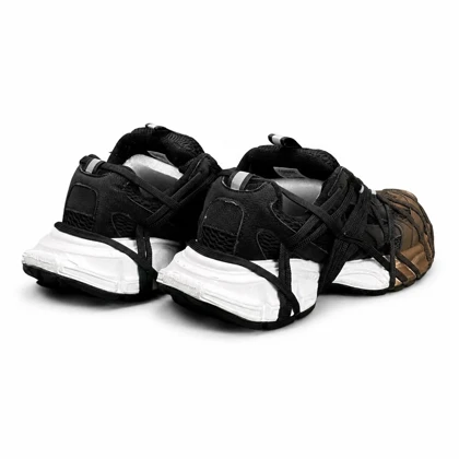 کفش کتانی مردانه مدل بالنسیاگا اسپایدر کاستوم مشکی قهوه ای BALENCIAGA SPIDE