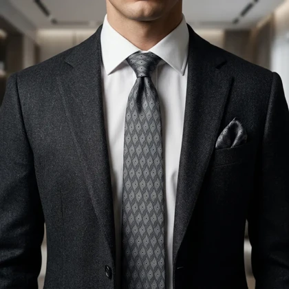 کراوات و پوشت دستدوز طرح اشک برند Massimo Dutti