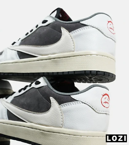 کفش کتانی مردانه سفید خاکستری NIKE travis scott