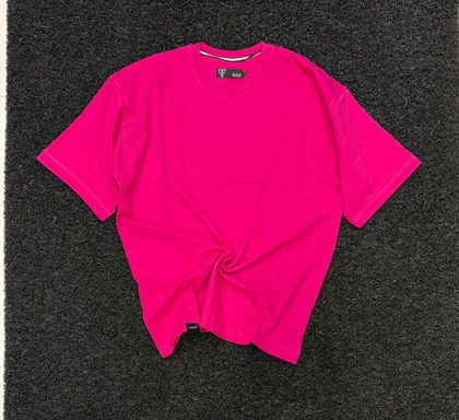 تیشرت لش باکسی مرجانی صورتی مردانه پارچه ماکان گرماژ بالا