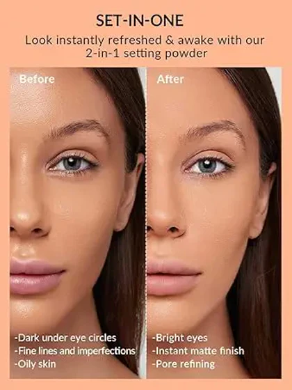 پودر فیکس دو منظوره شیگلم صورت و زیر چشم رنگ Natural Linen نارنجی